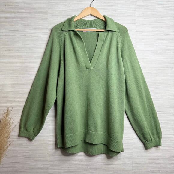 Free People Green V-Neck Sweater - Picture 3 of 9